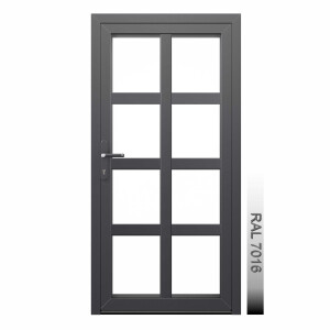 Aluhaus AHS75 Premium Aluminium Vollglas Haustür · Ladentür · Garagentür · Modell AHS75-63 (8 x Glas)· VSG-Glas · Große Farbauswahl · Maßanfertigung cm genau · nach innen & außen öffnend ·  Serie AHS 75