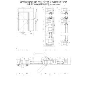 Premium Aluminium Haustür Nebeneingangstür in Moosgrün / Grün · Maßanfertigung cm genau · Modell AHS75-79-G · Serie Aluhaus AHS75