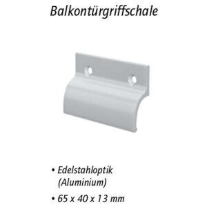 Balkontürgriffschale Edelstahloptik (Aluminium)...