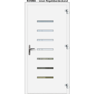 Aluhaus ELITE 75-30 Aluminium Haustür · Modell Kosma · Modernes individuelles Desing · Flächenbündig & Flügelüberdeckend  · Große Farbauswahl · Maßanfertigung cm genau · nach innen & außen öffnend ·  Serie: Elite Comfort 75