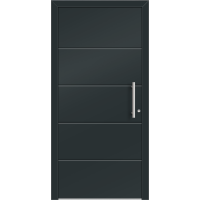 Aluhaus ELITE 75-30 Aluminium Haustür · Modell Nina · Ohne Glas · Lisenentür - Flächenbündig & Flügelüberdeckend  · Große Farbauswahl · Maßanfertigung cm genau · nach innen & außen öffnend ·  Serie: Elite Comfort 75 Save