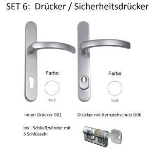 Drücker/Drücker mit Kernziehschutz WEISS auf...