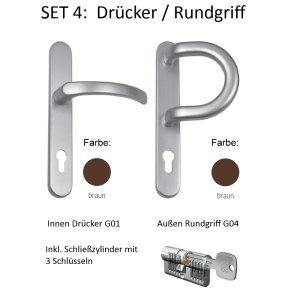 Drücker/Rundgriff BRAUN auf Langschild, inklusive...