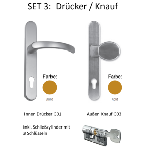 Drücker/Knauf GOLD auf Langschild, inklusive...