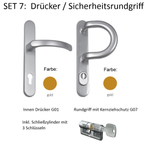 Drücker/Rundgriff mit Kernziehschutz GOLD auf...