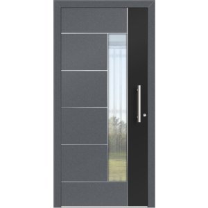 Aluhaus ELITE 75/90-50 Premium Aluminium Haustür · Modell Agapit · VSG-Glas · Flächenbündig & Flügelüberdeckend  · Große Farbauswahl · Maßanfertigung cm genau · nach innen & außen öffnend · Serie Elite Comfort 75 Save 75/90