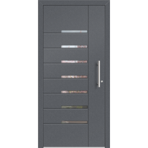 Aluhaus ELITE 75/90-50 Premium Aluminium Haustür · Modell Kosma · Modern · Individuell · 3D-Fräsungen · Flächenbündig & Flügelüberdeckend  · Große Farbauswahl · Maßanfertigung cm genau · nach innen & außen öffnend ·  Serie: Elite Comfort 75 Save 75/90