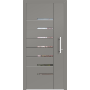 Aluhaus ELITE 75/90-50 Premium Aluminium Haustür · Modell Kosma · Modern · Individuell · 3D-Fräsungen · Flächenbündig & Flügelüberdeckend  · Große Farbauswahl · Maßanfertigung cm genau · nach innen & außen öffnend ·  Serie: Elite Comfort 75 Save 75/90