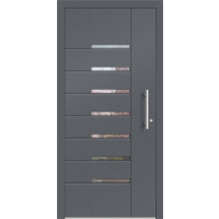 Aluhaus ELITE 75/90-50 Premium Aluminium Haustür · Modell Kosma · Modern · Individuell · 3D-Fräsungen · Flächenbündig & Flügelüberdeckend  · Große Farbauswahl · Maßanfertigung cm genau · nach innen & außen öffnend ·  Serie: Elite Comfort 75 Save 75/90