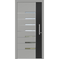 Aluhaus ELITE 75/90-50 Premium Aluminium Haustür · Modell Kosma · Modern · Individuell · 3D-Fräsungen · Flächenbündig & Flügelüberdeckend  · Große Farbauswahl · Maßanfertigung cm genau · nach innen & außen öffnend ·  Serie: Elite Comfort 75 Save 75/90