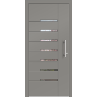 Aluhaus ELITE 75/90-50 Premium Aluminium Haustür · Modell Kosma · Modern · Individuell · 3D-Fräsungen · Flächenbündig & Flügelüberdeckend  · Große Farbauswahl · Maßanfertigung cm genau · nach innen & außen öffnend ·  Serie: Elite Comfort 75 Save 75/90