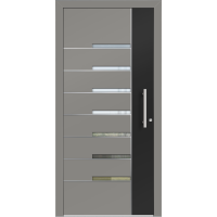 Aluhaus ELITE 75/90-50 Premium Aluminium Haustür · Modell Kosma · Modern · Individuell · 3D-Fräsungen · Flächenbündig & Flügelüberdeckend  · Große Farbauswahl · Maßanfertigung cm genau · nach innen & außen öffnend ·  Serie: Elite Comfort 75 Save 75/90