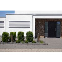 Aluhaus ELITE 75/90-50 Premium Aluminium Haustür · Modell Prot · Individuell · Exclusive 3D-Fräsungen - Flächenbündig & Flügelüberdeckend  · Große Farbauswahl · Maßanfertigung cm genau · nach innen & außen öffnend ·  Serie: Elite Comfort 75 Save 75/90