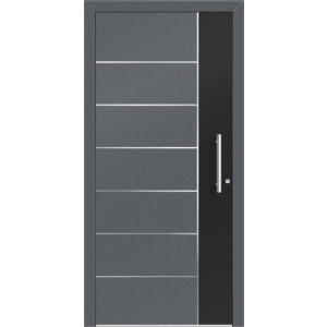 Aluhaus ELITE 75/90-50 Premium Aluminium Haustür · Modell Terentius  · Ohne Glas · Lisenentür - Flächenbündig & Flügelüberdeckend  · Große Farbauswahl · Maßanfertigung cm genau · nach innen & außen öffnend ·  Serie: Elite Comfort 75 Save 75/90