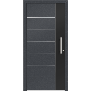 Aluhaus ELITE 75/90-50 Premium Aluminium Haustür · Modell Terentius  · Ohne Glas · Lisenentür - Flächenbündig & Flügelüberdeckend  · Große Farbauswahl · Maßanfertigung cm genau · nach innen & außen öffnend ·  Serie: Elite Comfort 75 Save 75/90