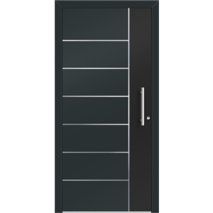 Aluhaus ELITE 75/90-50 Premium Aluminium Haustür · Modell Terentius  · Ohne Glas · Lisenentür - Flächenbündig & Flügelüberdeckend  · Große Farbauswahl · Maßanfertigung cm genau · nach innen & außen öffnend ·  Serie: Elite Comfort 75 Save 75/90