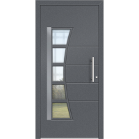 Aluhaus ELITE 75/90-50 Premium Aluminium Haustür mit Glas in Mondform ·Modell Vitalis · Zeitlos · Flächenbündig & Flügelüberdeckend  · Große Farbauswahl · Maßanfertigung cm genau · nach innen & außen öffnend ·  Serie: Elite Comfort 75 Save 75/90