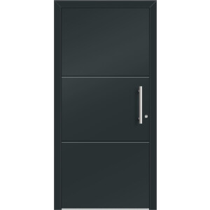 Aluhaus ELITE 75/90-50 Premium Aluminium Haustür · Modell Zoe  · Ohne Glas · Lisenentür · Modern - Flächenbündig & Flügelüberdeckend  · Große Farbauswahl · Maßanfertigung cm genau · nach innen & außen öffnend ·  Serie: Elite Comfort 75 Save 75/90