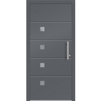 Aluhaus ELITE 75/90-50 Premium Aluminium Haustür · Modell Adrea· Schlicht · Kassettentür · Lisenentür - Flächenbündig & Flügelüberdeckend  · Große Farbauswahl · Maßanfertigung cm genau · nach innen & außen öffnend ·  Serie: Elite Comfort 75 Save 75/90