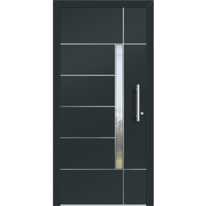 Aluhaus ELITE 75/90-50 Premium Aluminium Haustür · Modell Bonita - Modern · Exclusive 3D-Fräsungen · Flächenbündig & Flügelüberdeckend  · Große Farbauswahl · Maßanfertigung cm genau · nach innen & außen öffnend ·  Serie: Elite Comfort 75 Save 75/90