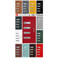 Aluhaus ELITE 75/90-50 Premium Aluminium Haustür · Modell Decius - Modern · Zeitlos · Flächenbündig & Flügelüberdeckend  · Große Farbauswahl · Maßanfertigung cm genau · nach innen & außen öffnend ·  Serie: Elite Comfort 75 Save 75/90