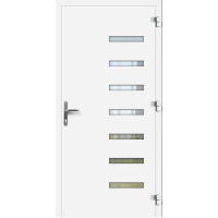 Aluhaus ELITE 75/90-50 Premium Aluminium Haustür · Modell Tiberius - Lisenentür mit Glas·  Zeitlos · Flächenbündig & Flügelüberdeckend  · Große Farbauswahl · Maßanfertigung cm genau · nach innen & außen öffnend ·  Serie: Elite Comfort 75 Save 75/90