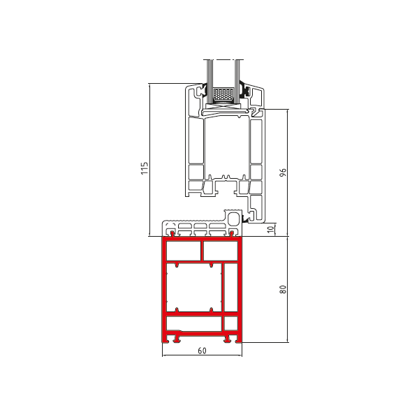 80 mm Verbreiterungsprofil · Maueranschlussprofil · Bodeneinstandsprofil · Farbe: innen Weiß / außen Weiß ·  passend für Türen der Serie K600P